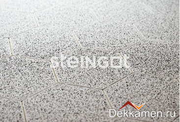 Steingot Тротуарная плитка  60мм Премиум Гексагон Белый гранит (Bianco Nero)
