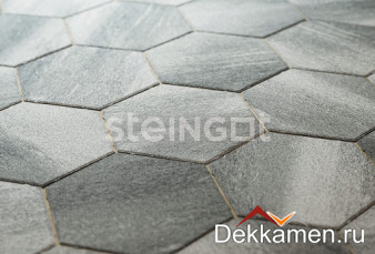 Steingot Тротуарная плитка мультиформат 60мм КОЛОРМИКС Гексагон Серебристый камень (Stein Silver)