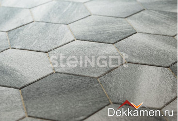 Steingot Тротуарная плитка мультиформат 60мм КОЛОРМИКС Гексагон Серебристый камень (Stein Silver)