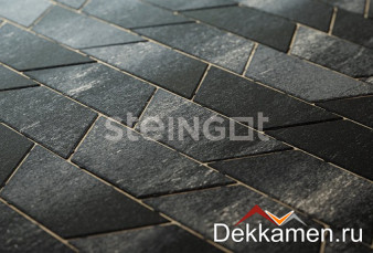 Steingot Тротуарная плитка мультиформат 60мм КОЛОРМИКС Трапеция Графитовый камень (Stein Black)