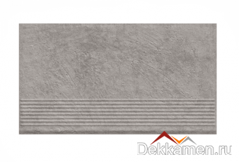 Paradyz Ступень простая с насечками прямая Carrizo Grey, 300x600мм